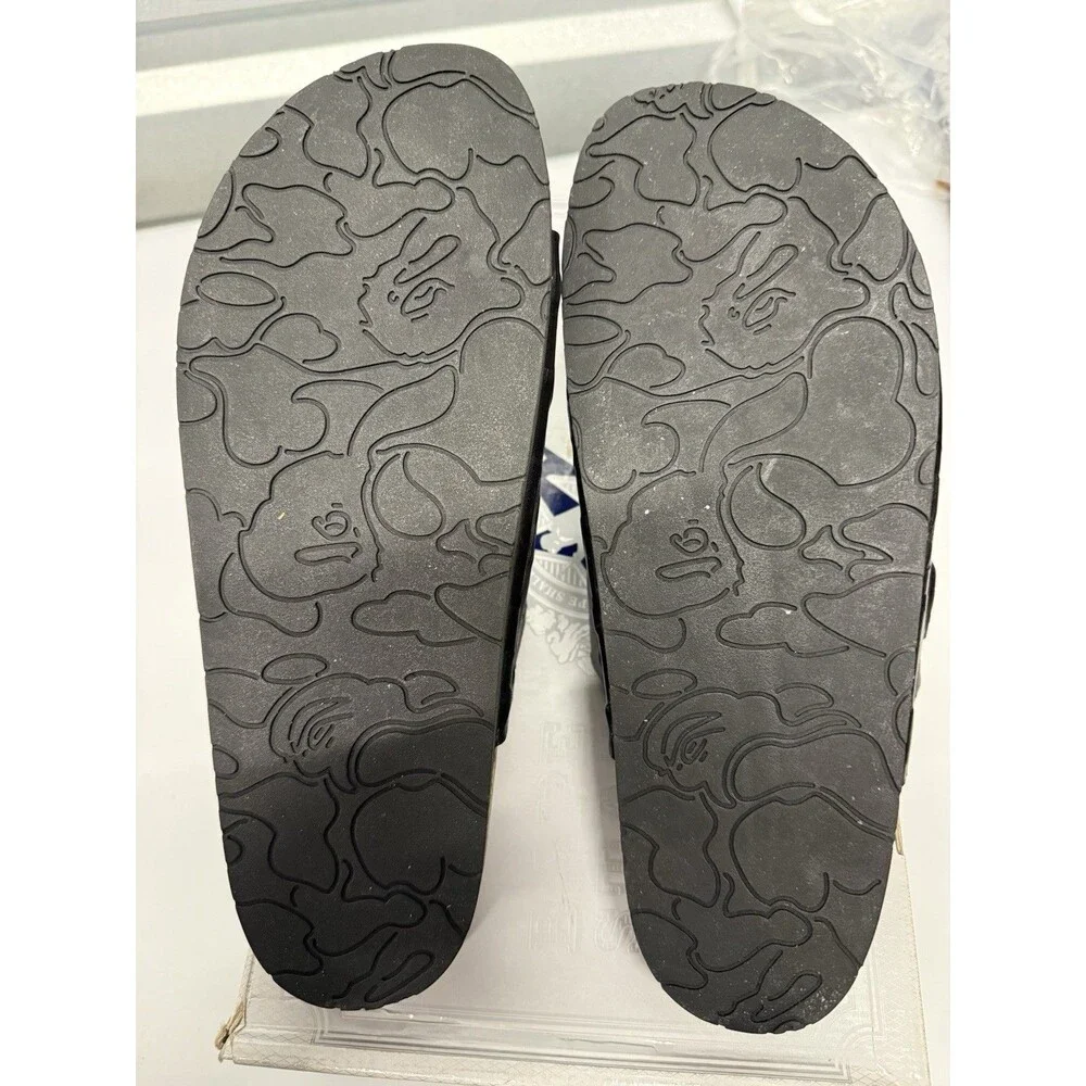 Rare Bape Sta A Bathing Ape x Tatami Birkenstock Sz 8 Rare Sandals Black NIB